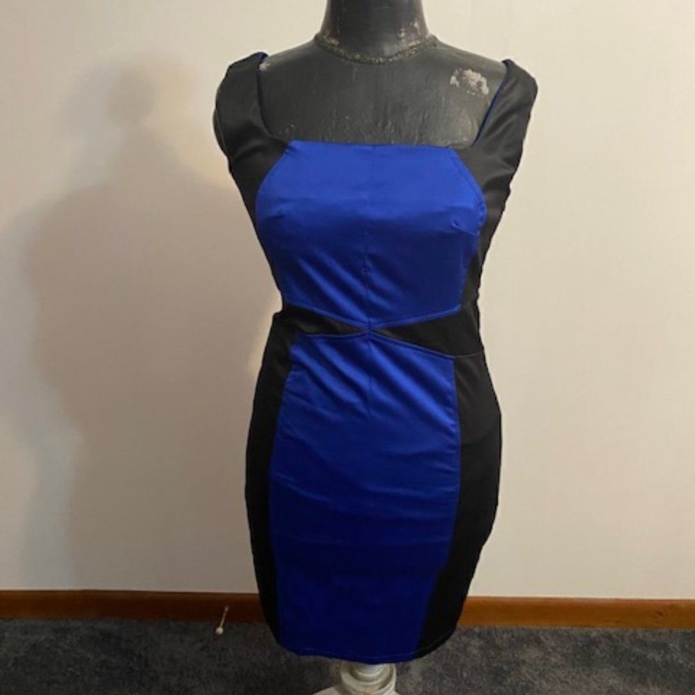 Grifflin Paris Blue Black sleeveless dress, size Medium